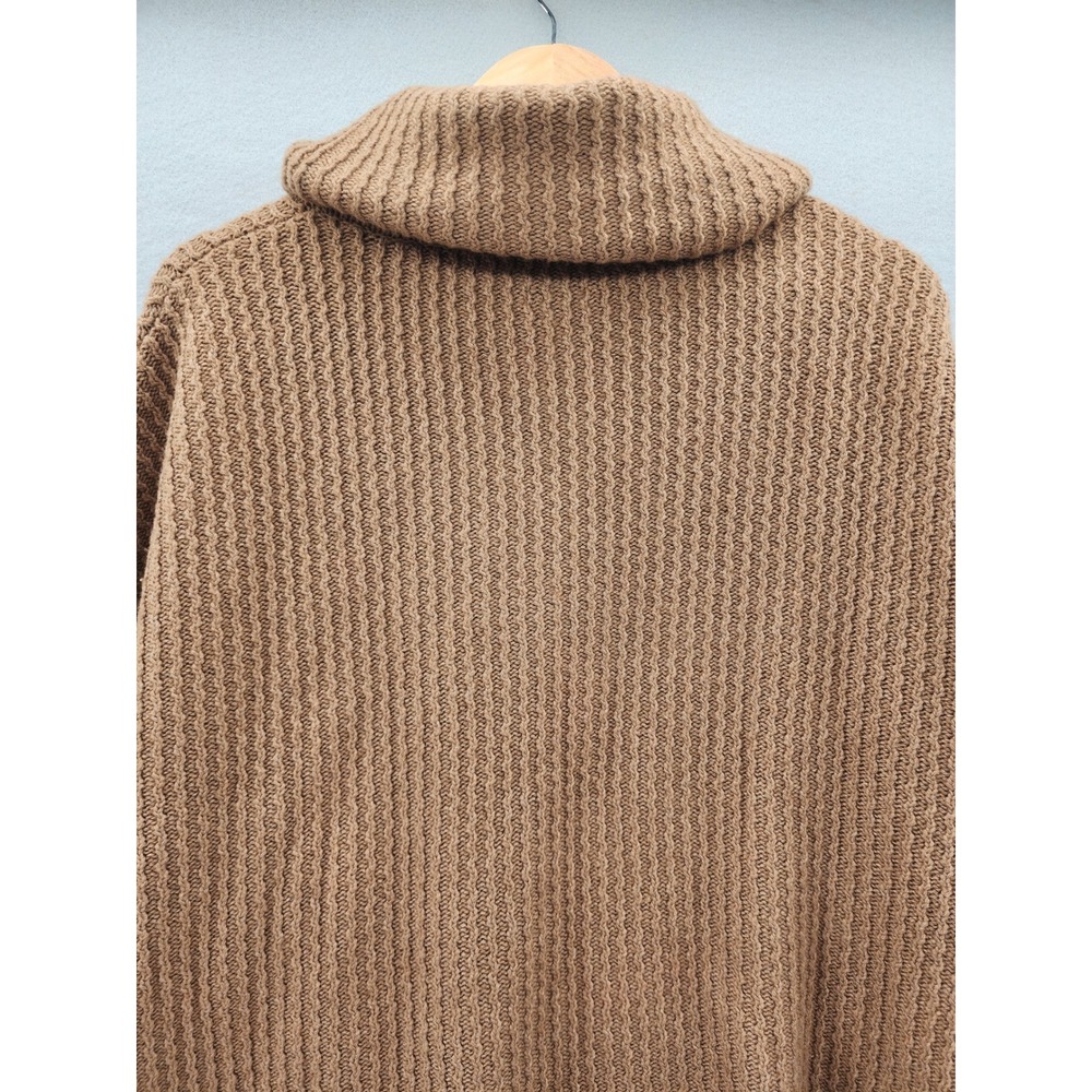 Massimo Dutti Italian Yarn Wool Cashmere Cowl Neck Poncho Sweater‎ Brown Medium - Picture 10 of 15